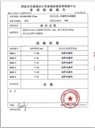 抗冲击性检验报告